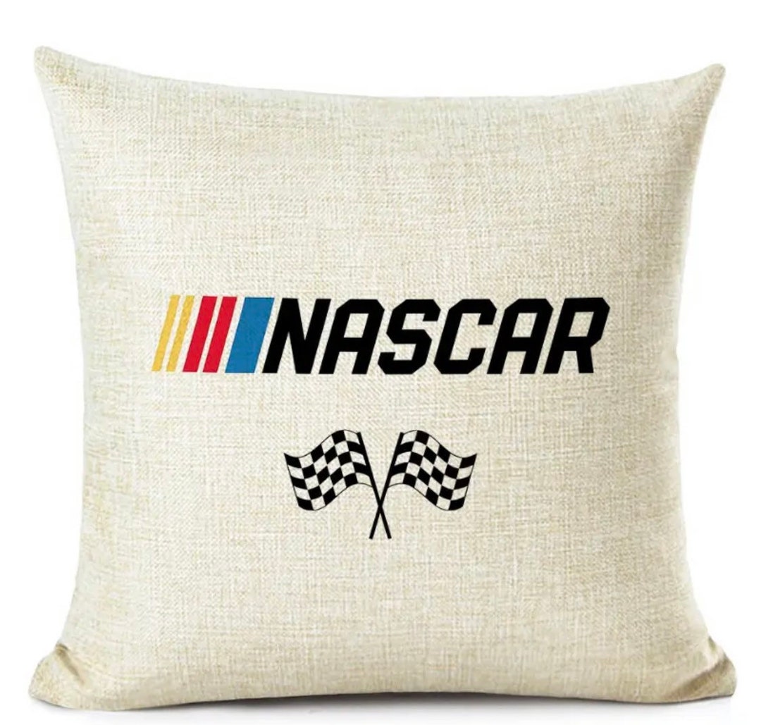 NASCAR Pillow Racing Checkered Flag Etsy