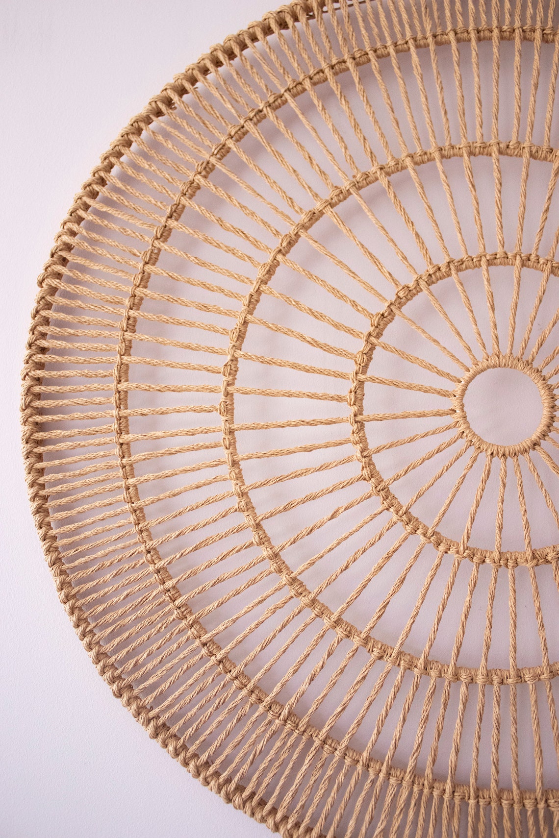 Round Wall Decor Raffia Wall Art Macrame Wall Hanging Round Etsy