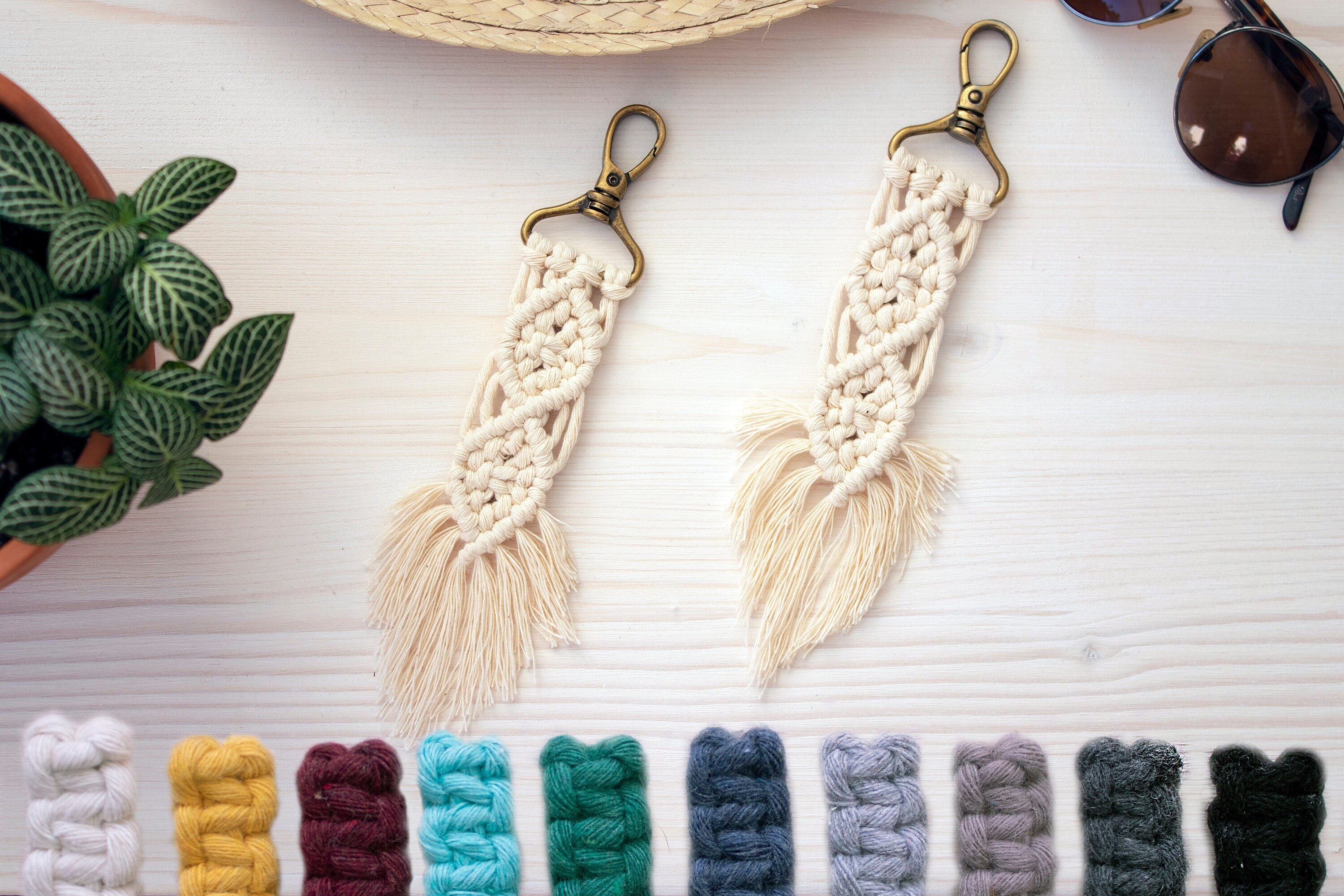 Macrame Keychain Macrame Key Chain Boho Gift Keychain Key Etsy
