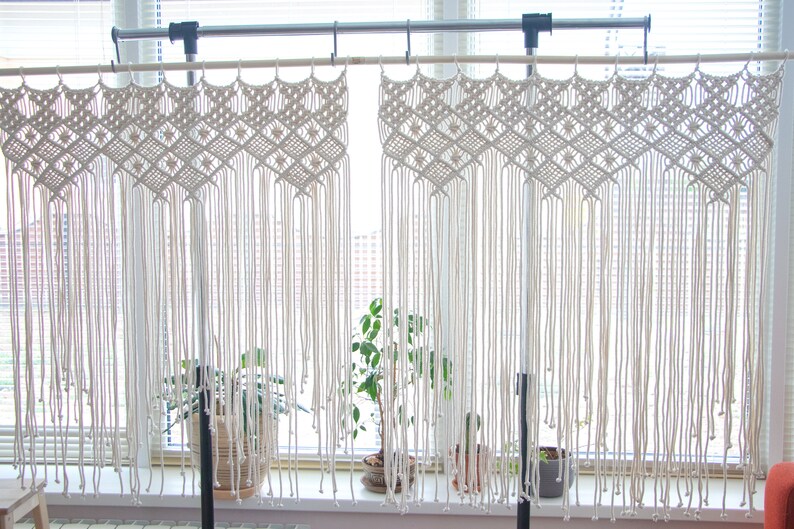 Makramee Vorhang Makramee Fenster Vorhang FensterVorhang Etsy