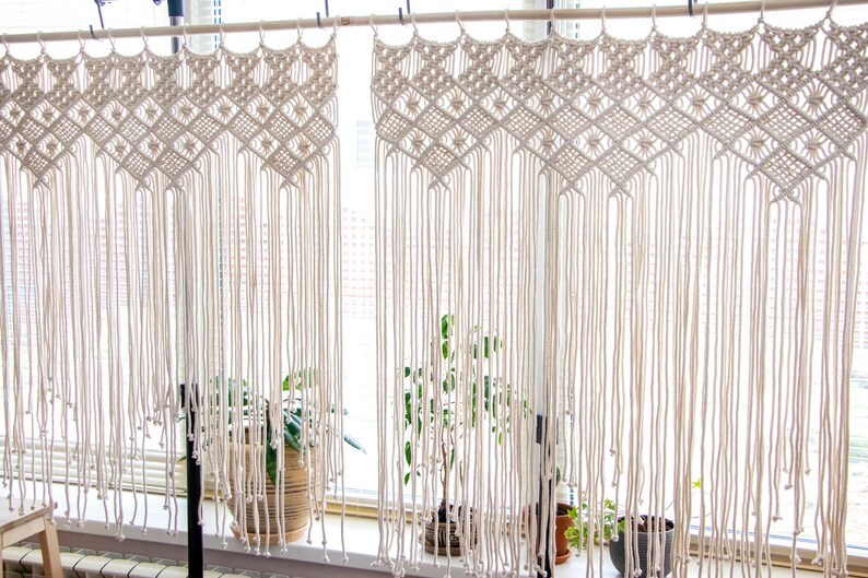 Makramee Vorhang Makramee Fenster Vorhang FensterVorhang Etsy