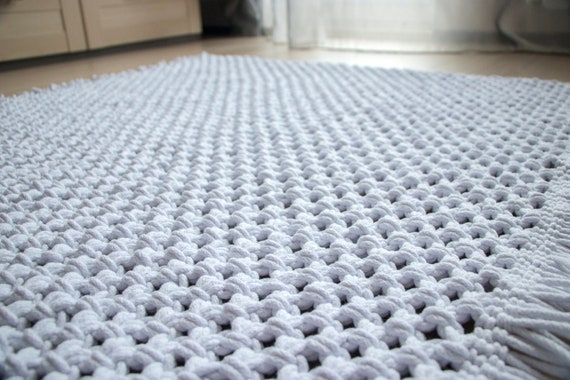 Macrame Rug Macrame Carpet Boho Rug Boho Carpet Macrame Foot Rug Woven Rug Square Rug Cotton Rug Bohemian Home Decor Bedroom Rug