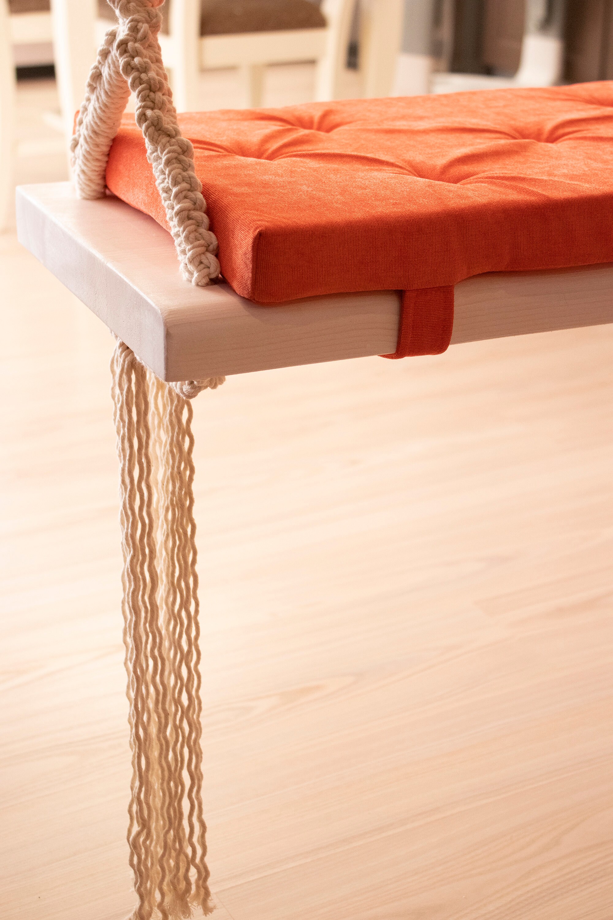 Macrame Swing Wooden Tree Swing Tree Swing Adult Tree Etsy