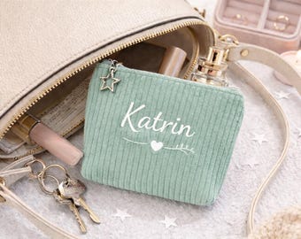 Personalisierte Kosmetiktasche mit Name | Mini Tasche Handtasche | Geschenk Freundin | Cord Täschchen | Mini Bag of Magic