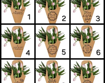 Blumentasche aus Kraftpapier| Muttertag|Blumengrüße| Geschenktasche| Frühlingsgrüße| Blumengeschnek