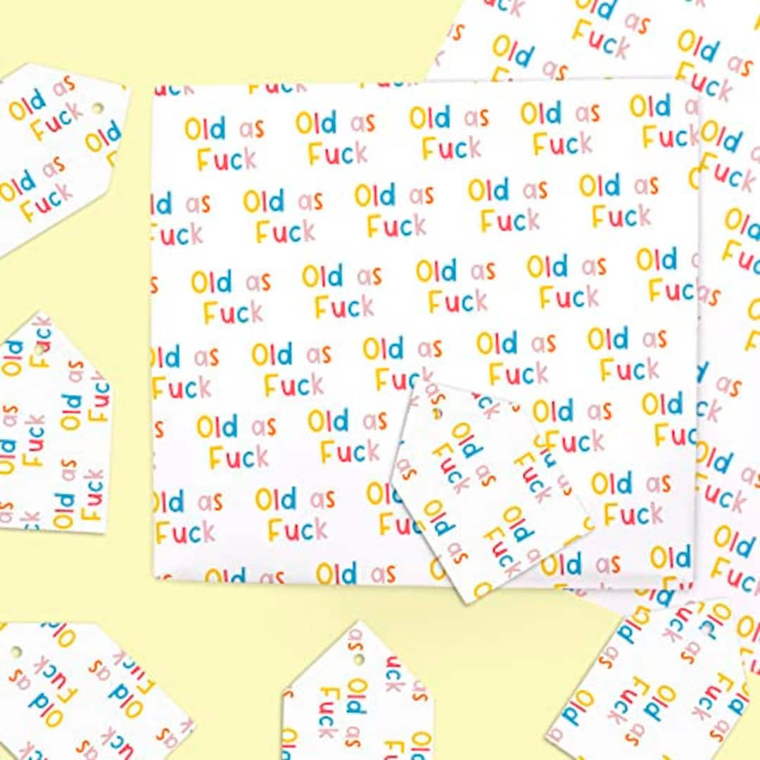Funny Rude Wrapping Paper 6 Sheets of Gift Wrap 'old - Etsy