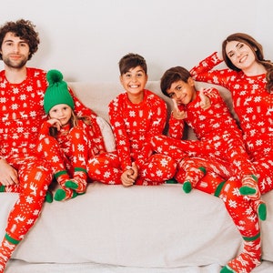 Matching Red Christmas Family Pajamas,Family Christmas Jammies,Pajama Party,Gifted Family Christmas,Coordinating Holiday Pjs, Pajama Giftful