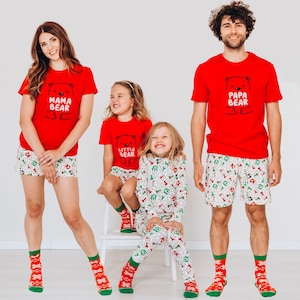 Family Pajamas Christmas Matching Family Xmas Custom Pajamas Christmas Pjs Family Short Sleeve Holiday Pajama Set Family Christmas Photos