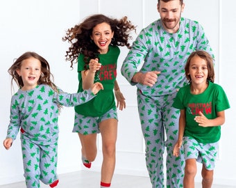 Family pajamas matching Christmas tree- Holiday pajamas for family unique gifts for her - Family clothing Christmas pyjamas best gift