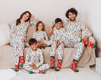 Familien Pyjamas Weihnachten, Urlaub Pyjama Set für die Familie, Passende Winter Jammies, Weihnachten Fotoshooting, Einzigartige Geschenke für Frau, Weihnachten Pjs