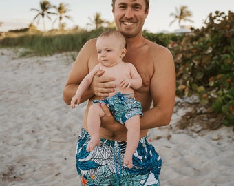 Maillot de bain père fils, maillot de bain père et moi, cadeau fête des pères, maillot de bain père fille, shorts de bain assortis, séance photo de famille, cadeau