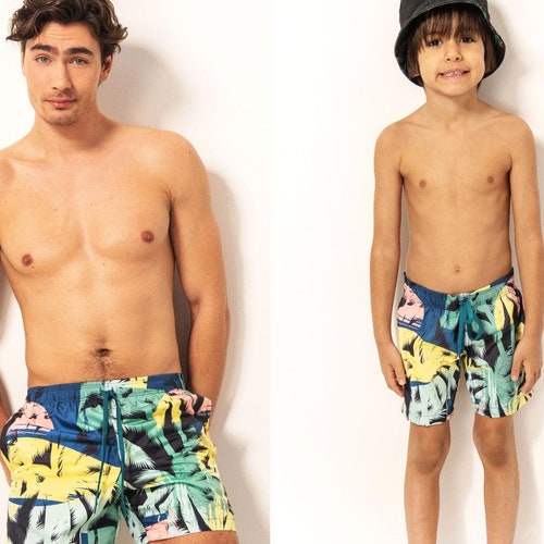 Father Son Matching Swimsuits Daddy and Me Swim Trunks Etsy