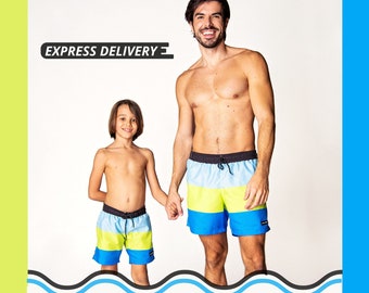 Premier cadeau fête des pères, maillot de bain papa et moi, maillot de bain père fils assorti, maillots de bain papa fille assortis, bain père bébé, cadeau