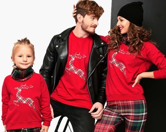 Family Christmas Jumper, Matching Christmas Sweater, Holiday Sweatshirt, Xmas Family Outfit, Reindeer Sweater, Toddler Xmas Jumper, Flannel
