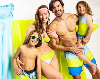 Maillots de bain de famille assortis, Maillots de bain de famille, Maillots de bain pour famille, Cadeau pour père, Short de bain papa et bébé, Cadeau pour la fête des Mères, Cadeau pour papa