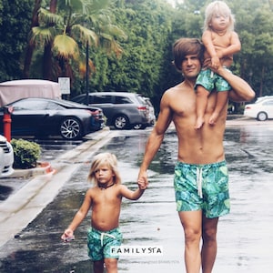 Matching swim trunks and 2025 bathing suits
