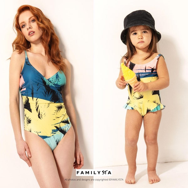 Matching Swimsuits, Mommy And Me Swimsuits, Mother Daughter Beachwear, Matching Outfits, Mom And Daughter Swimsuit, Matching Family Swimwear