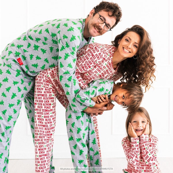 Feiertagspyjama, Familienpyjamas Weihnachten, Passende Familienweihnachtspyjamas, Winterurlaubspyjamas, Weihnachtsbaumjammies,Weihnachtsfotorequisiten