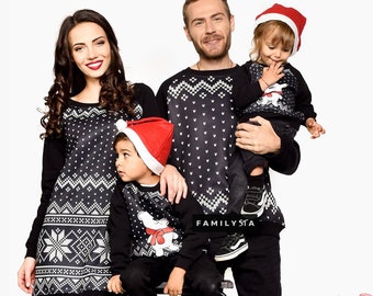 Matching Family Christmas Outfits, Family Clothing, Holiday Sweaters, Weihnachtsoutfit Familie, Christmas Sweaters, Family Pullovers