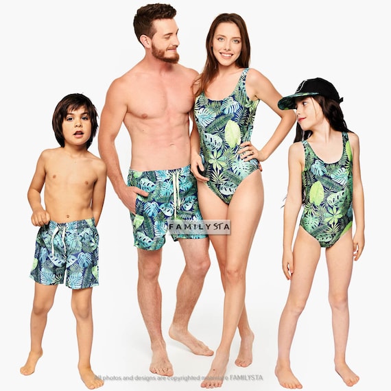 Family Matching Swimsuits, Mother Son Matching Swimwear, Family Bathing  Suits, Mommy and Me Exotic Vacation Wear, Father Son Swim Trunks -   Canada