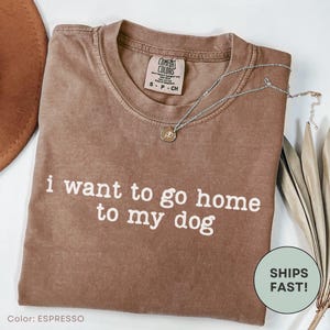 Comfort Colors® Dog Lover Tee, I Want To Go Home To My Dog Shirt, Funny Dog Lover Gift, Introvert Dog Mom Shirt, Pet Owner Graphic Tee