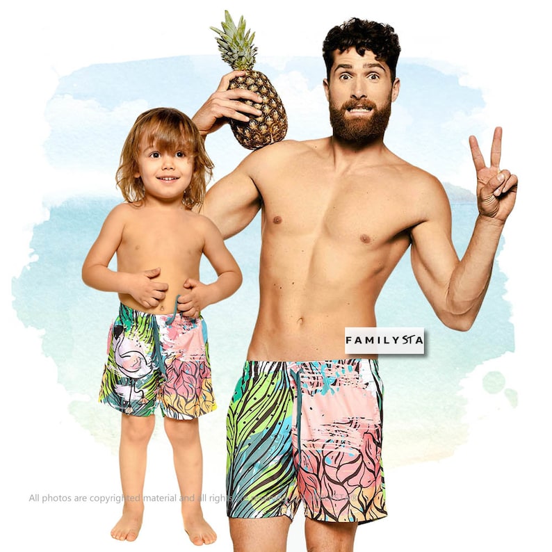 dad and daughter matching bathing suits