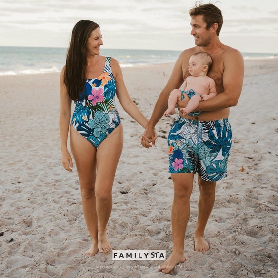 Matching Family Swimsuits, Family Beach Swimwear, Matching Bathing Suits  Couple, Vacation Wear, Honeymoon Swimwear, Father Son Swim Set -  Canada