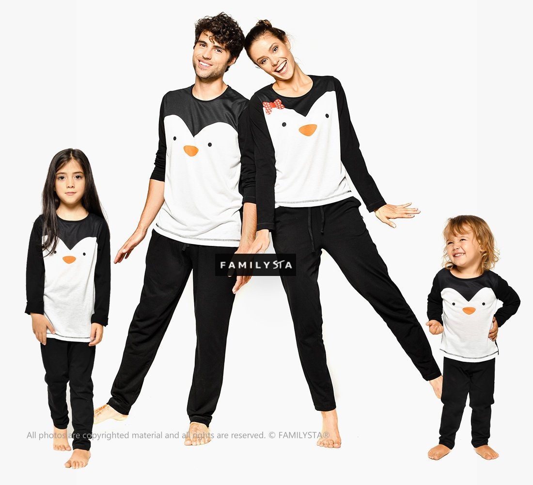 Bijpassende familie pyjama's pinguïn bijpassende - Etsy