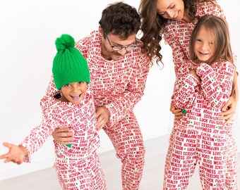 Kleding Gender-neutrale kleding volwassenen Pyjamas & Badjassen Pyjama bijpassende kerstpyjama's Paar pyjama's gepersonaliseerde pyjama's koppels cadeau, geheime kerstcadeaus 
