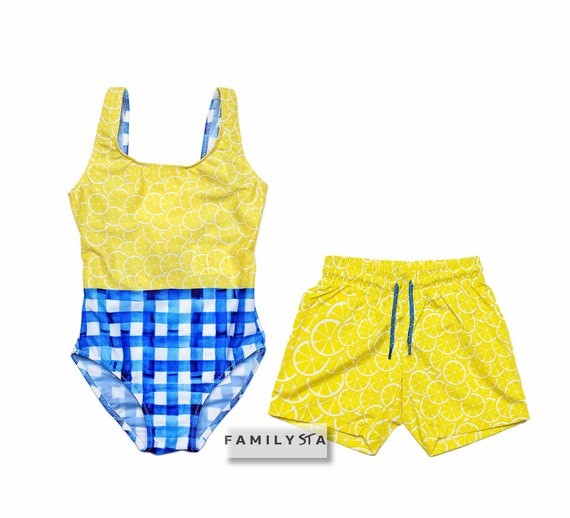 kids matching swimsuits