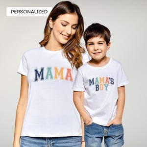 Mama and Mama&#39;s Boy Matching Tshirt, Mama and Lil Boy Set, Mommy and Mini Outfits, Mothers Day Gift, Mommy And Me Set,Personalized Tees Gift