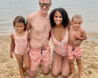 Matching Family Swimsuits, Family Swimwear, Mommy And Me Swimsuit, Father Son Swim Trunks, Sibling Matching Bathing Suits, Father's Day Gift