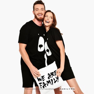 Couple Short Pajamas, Matching Couple Jammies, Bear Pajamas, Matching Couple Sleepwear, Gift For Him, Couple Night Suit, Matching Loungewear