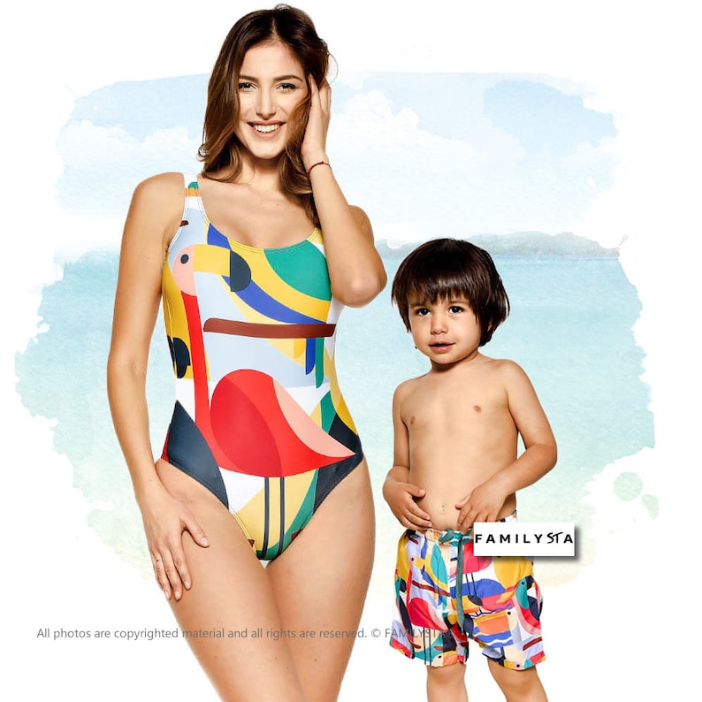 Mommy And Me Matching Swimsuit Matching Mom And Daughter Mom And Me Swimwear Matching Girl Swimsuit Colorful Swimwear Matching Swimwear