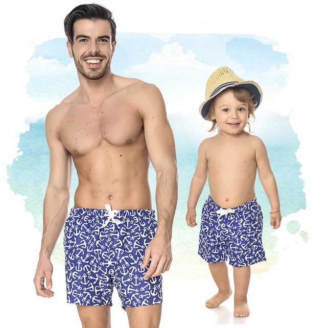 dad and daughter matching bathing suits