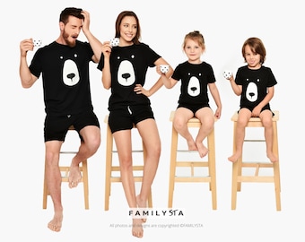 Matching Family Pajamas, Family Loungewear Pajamas, Bear Pyjamas Set,Preppy Jammies, Matching Loungewear,Outfit For Photoshoot,Family Outfit