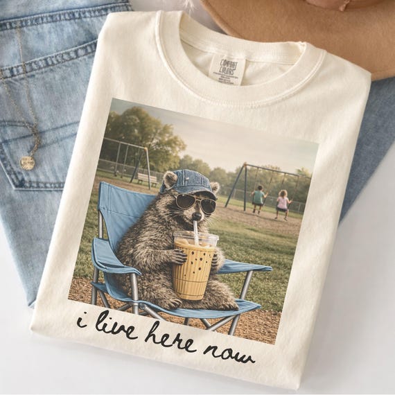 Comfort Colors® Funny Mom Raccoon Shirt Playground Mom Of Toddlers Tee Iced Coffee Mom Shirt Gift For New Moms Park Day Outfit Mom Life Gift