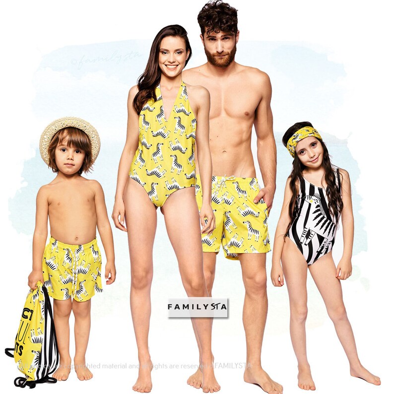 Family Matching Swimwear Reversible Bodysuit Honeymoon Etsy