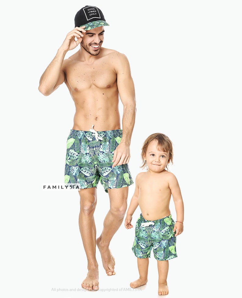 Best Fathers Day Gift, Father Son Matching Swim Trunks, Daddy And Me Bathing Suits, Dad And Son Swimwear, Gift for Dad , New Dad Swim Set image 8