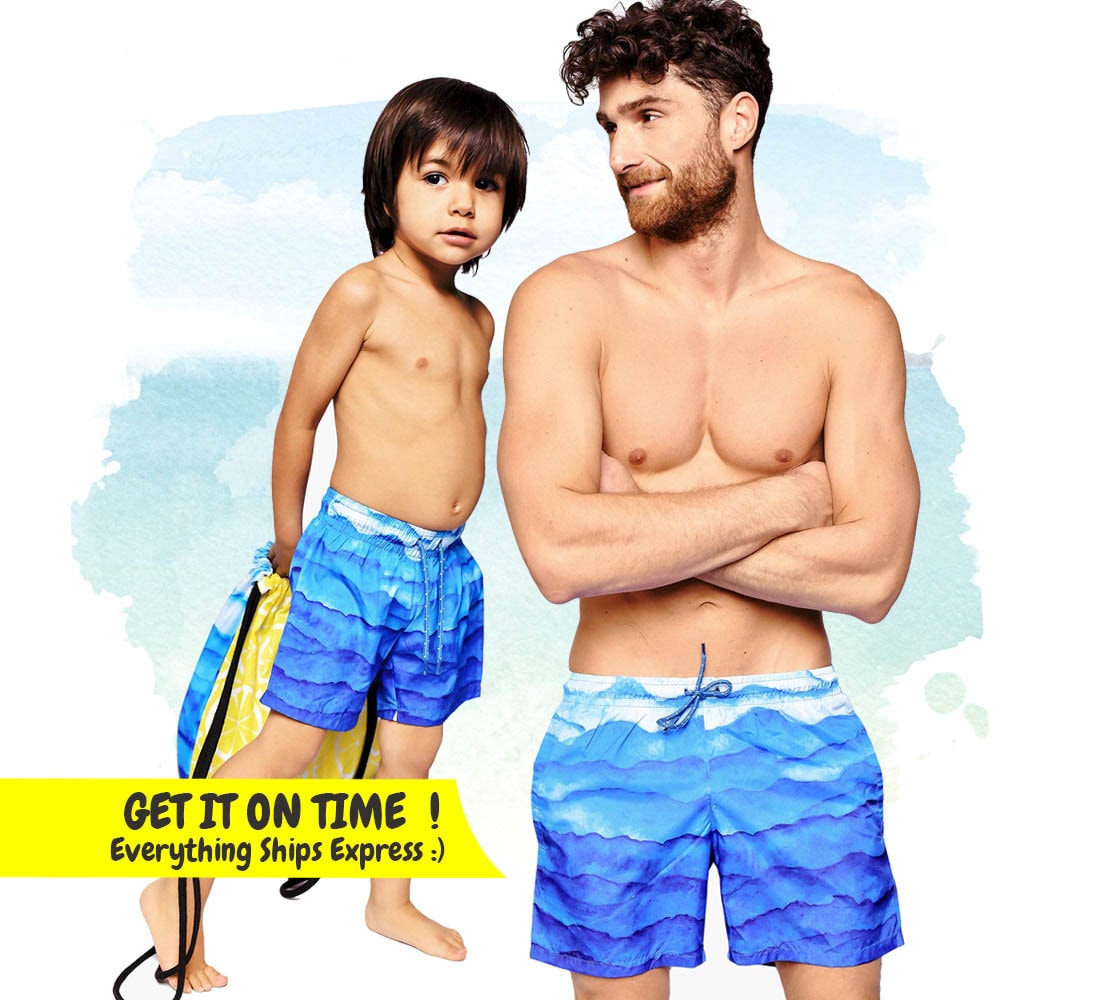 Maillots De Bain Pere Et Fils Assortis Maillots De Bain Etsy