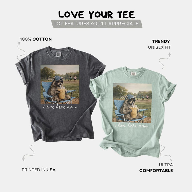 Comfort Colors® Lustiges Mama Waschbär Shirt Spielplatz Mutter des Kleinkindes T-Shirt Eiskaffee Mama Shirt Geschenk für neue Mütter Park Day Outfit Mama Lebensgeschenk Bild 11