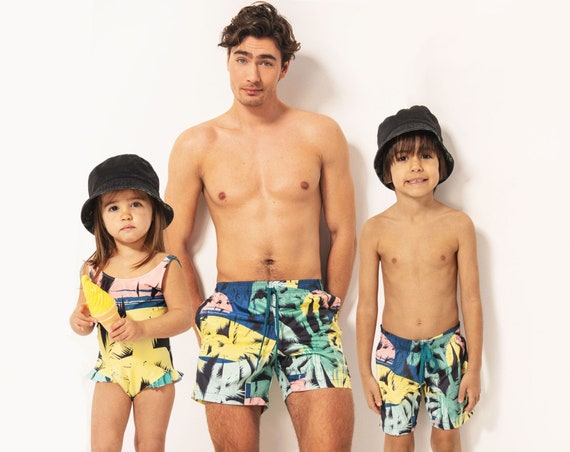 Father and Son Matching Swim Trunks Daddy and Me Bathing Suits Father Daughter Matching Swimsuit Vacation Wear Daddy and Me Outfit Etsy