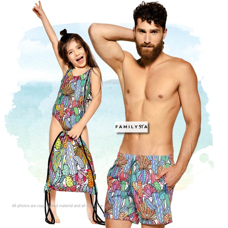 Matching Swimsuit Matching Father And Son Swimwear Mens Etsy
