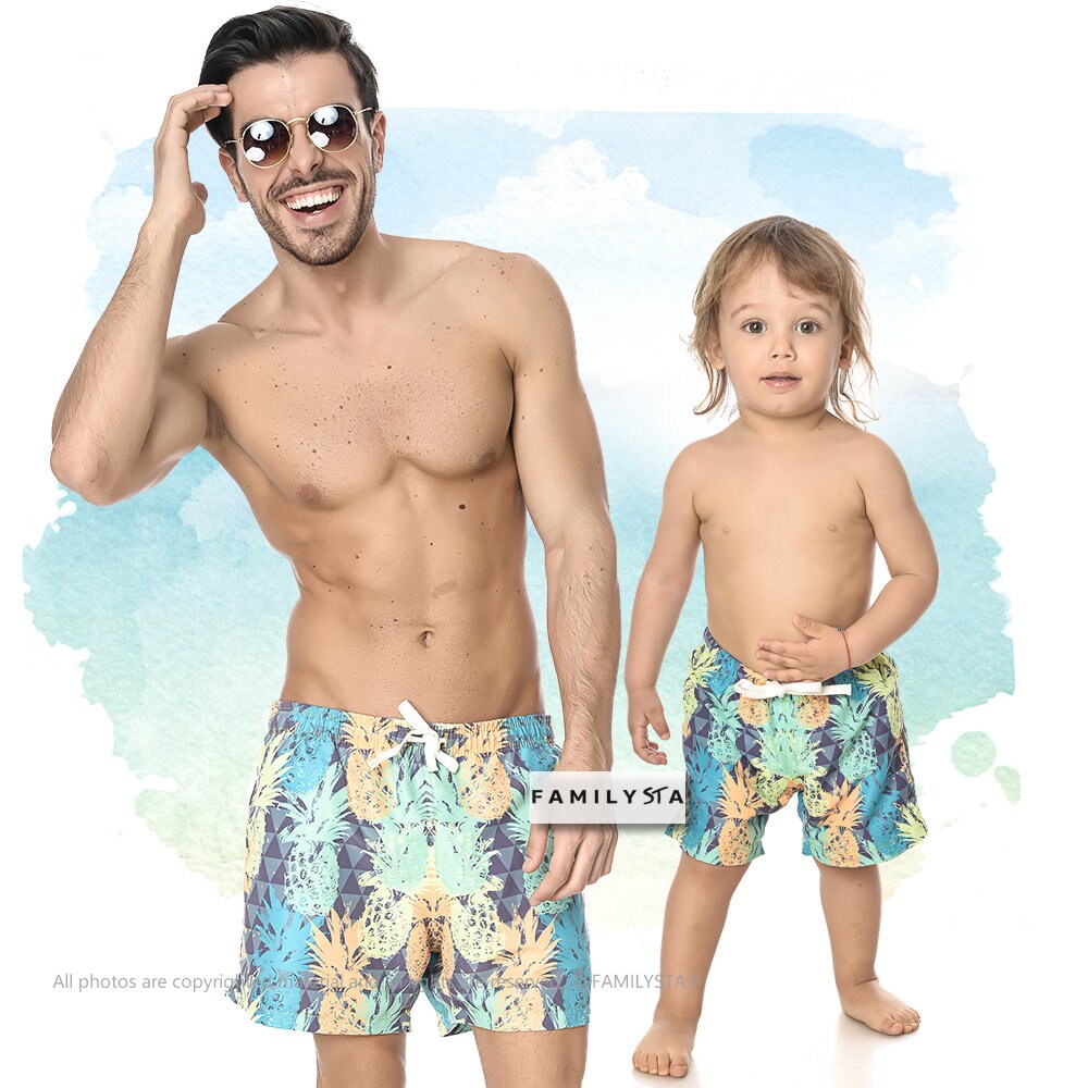 Father And Son Swimwear Matching Bathing Suit Matching Beach Etsy