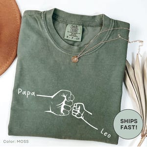 Custom Fist Bump, Grandpa Gift With Custom Names, Comfort Colors® Tee,Fathers Day Shirt, Personalized Dad T-Shirt,Personalized Grandpa Shirt