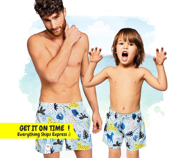 father and son matching swimwear