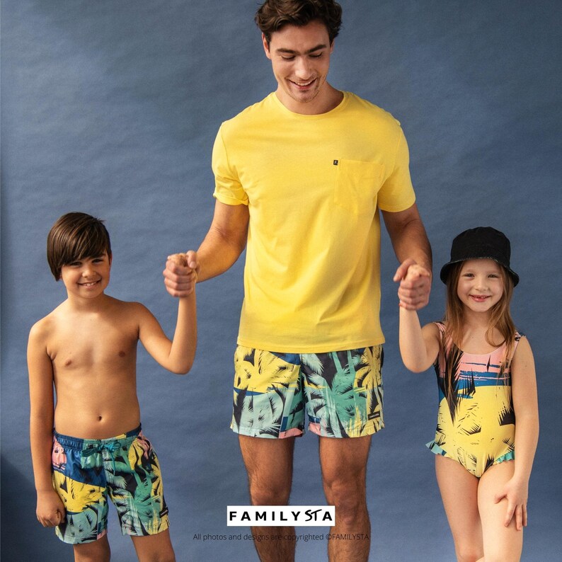 Father Son Matching Swimsuits Daddy and Me Swim Trunks Etsy