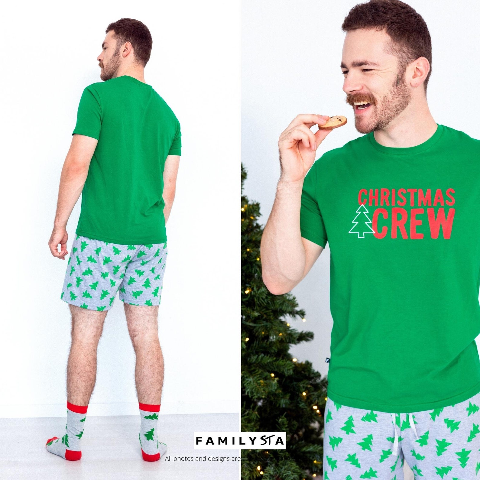 Family Matching Christmas Tree Pajamas Holiday Matching Etsy