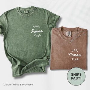 Cool Nana And Papa Shirt Set, Comfort Colors® Grandparent Tees, Matching Gift For New Grandparents Day, Cute Family Reunion Shirts