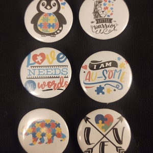 Autism awareness pinback button | puzzle ribbon badge | 1.25&quot; pinback pin | choose